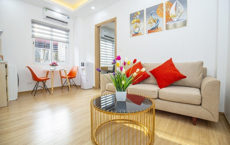 Cho thuê căn hộ 1PN rộng 60m2 tại Linh Lang, Ba Đình, đầy đủ nội thất đẹp, hiện đại