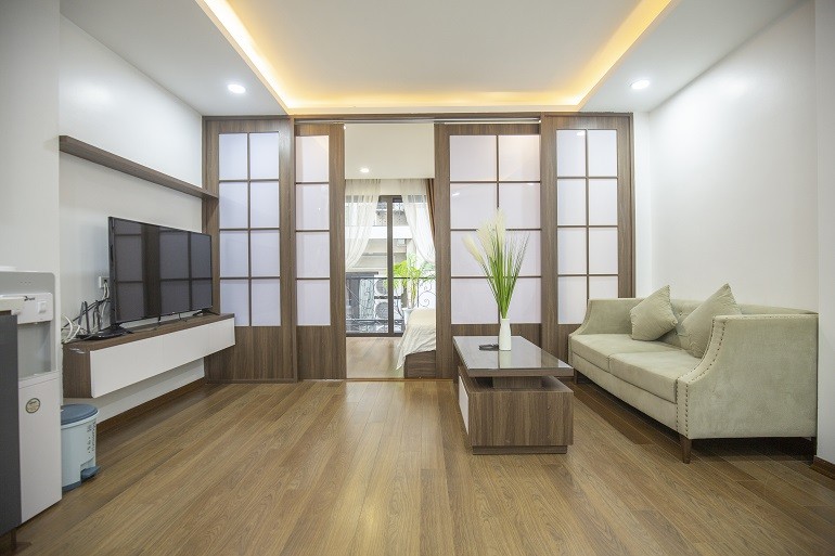 Cho thuê căn hộ 1PN rộng 50m2 tại Kim Mã, Ba Đình, đầy đủ nội thất đẹp, hiện đại