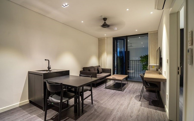Cho thuê căn hộ 1PN rộng 45m2 tại Tô Ngọc Vân, Tây Hồ, đầy đủ nội thất hiện đại