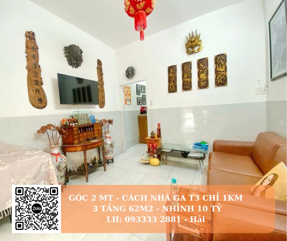 Nhà 2MT đẹp Hoàng Hoa Thám cách T3 chỉ 800m 62m2 chỉ nhình 10 tỷ 3
