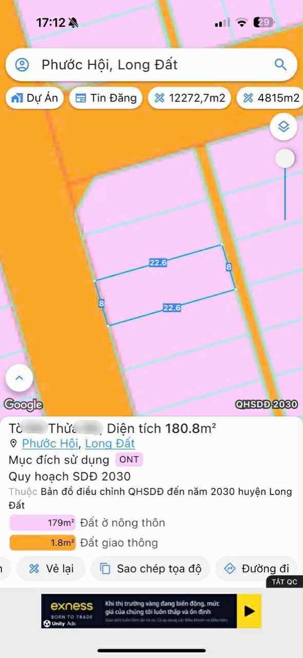 Cần bán Đất đường Võ Văn Kiệt, Thị trấn Phước Hải, Diện tích 180m², Giá 1.7 Tỷ