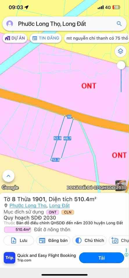 Cần bán Đất đường Long Tân-Láng Dài, Xã Phước Long Thọ, Diện tích 500m², Giá 1.2 Tỷ 2