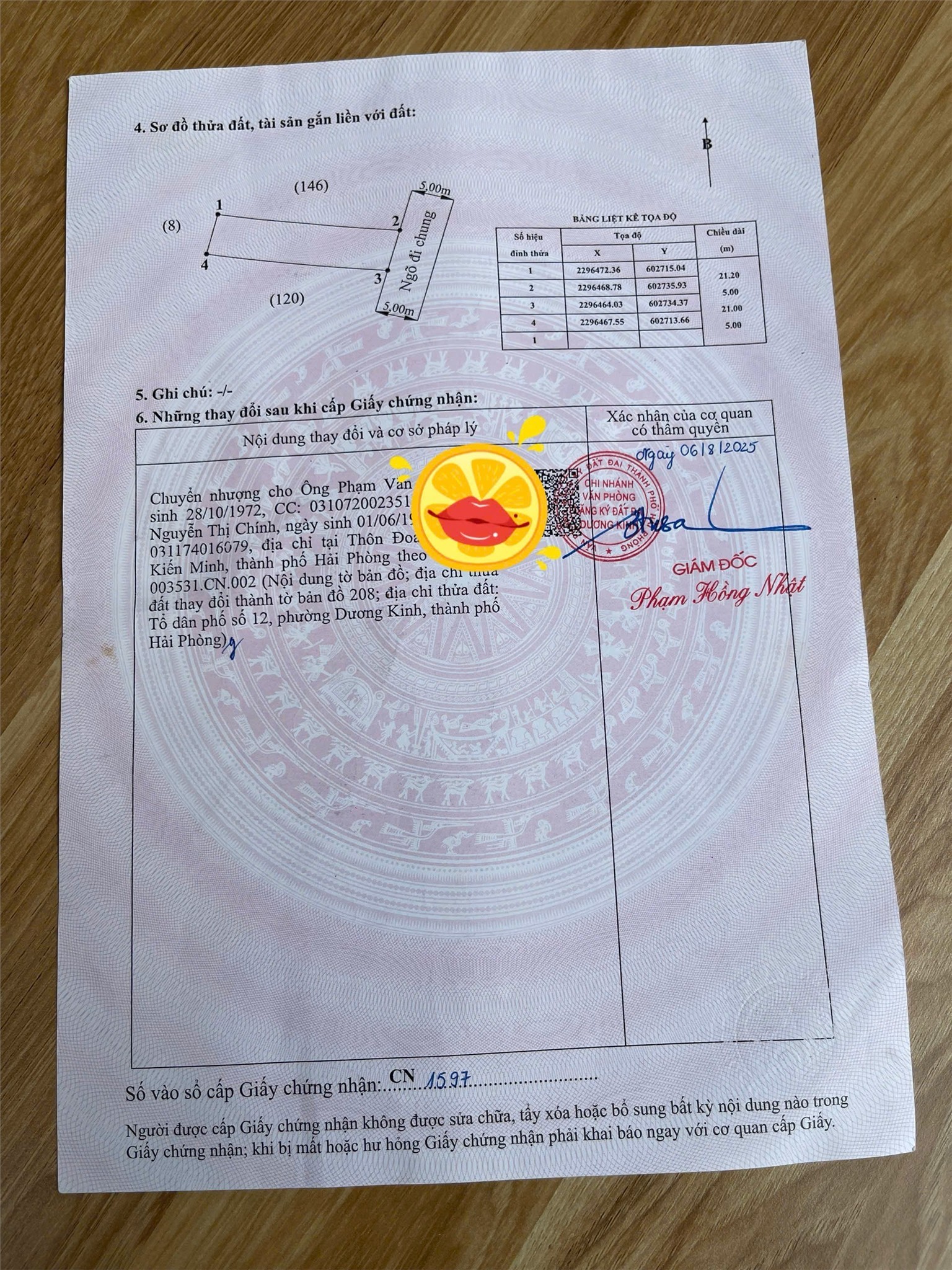 1.3xx tỷ 104m2 Hòa Nghĩa Dương Kinh Zalo 0567222555 5