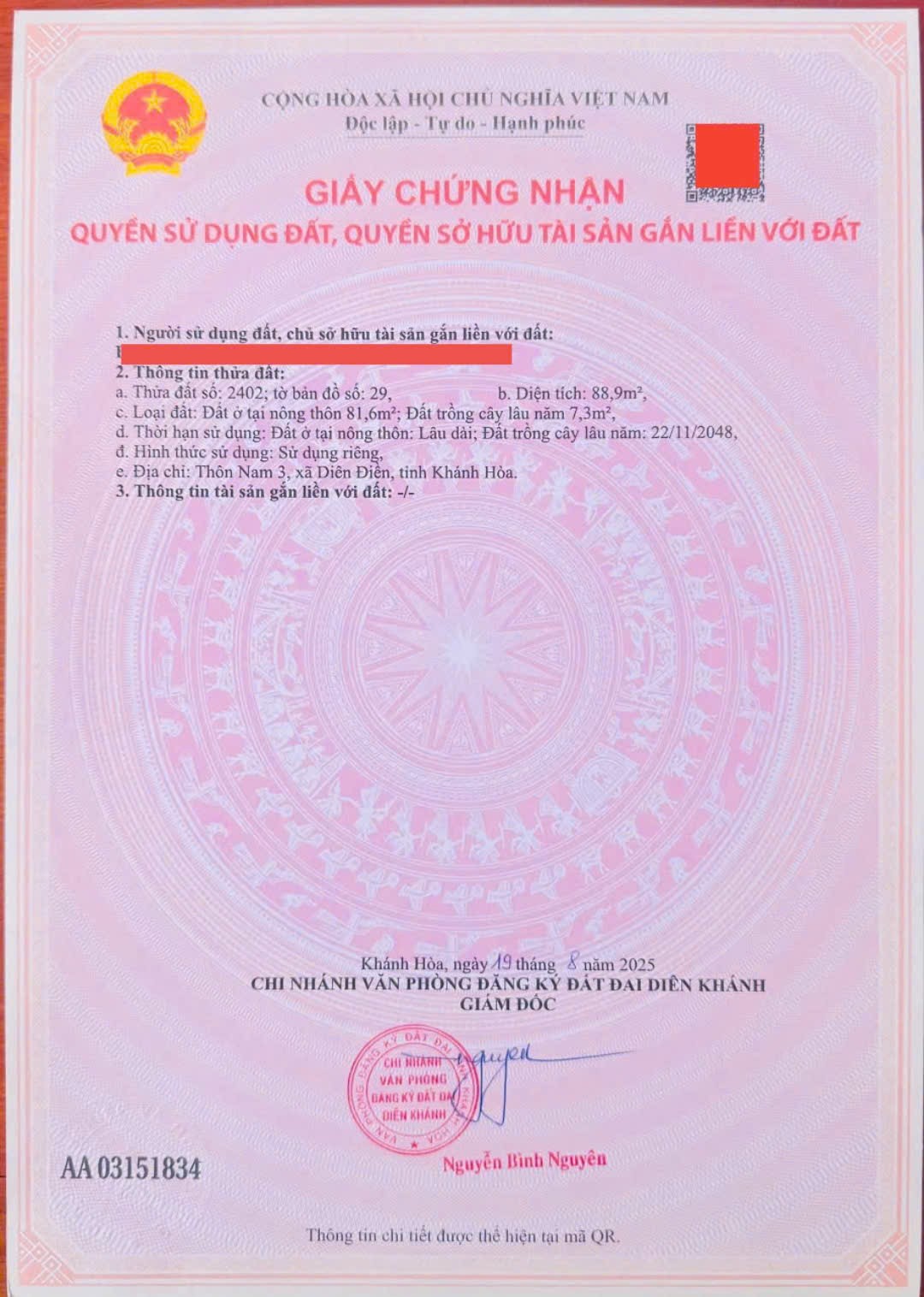 Bán lô góc 2 mặt tiền đường nhựa Gò Độ - Diên Sơn ngay ngã 3 thuận tiện kinh doanh 5