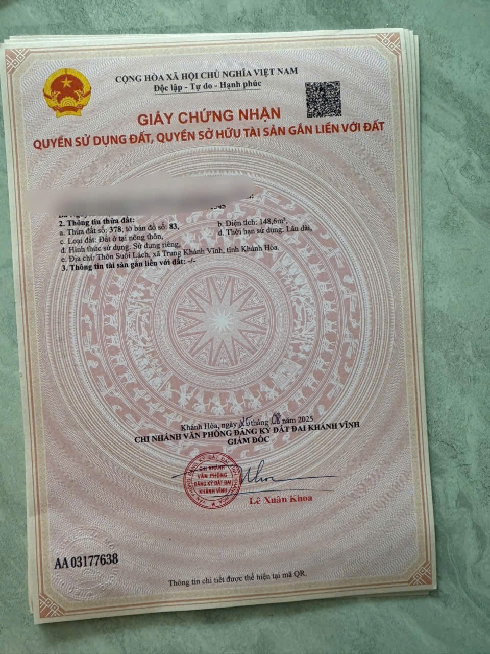 Bán đất Khánh Trung giá rẻ full thổ cư đường thông gần Hoa Quả Sơn Farm 6
