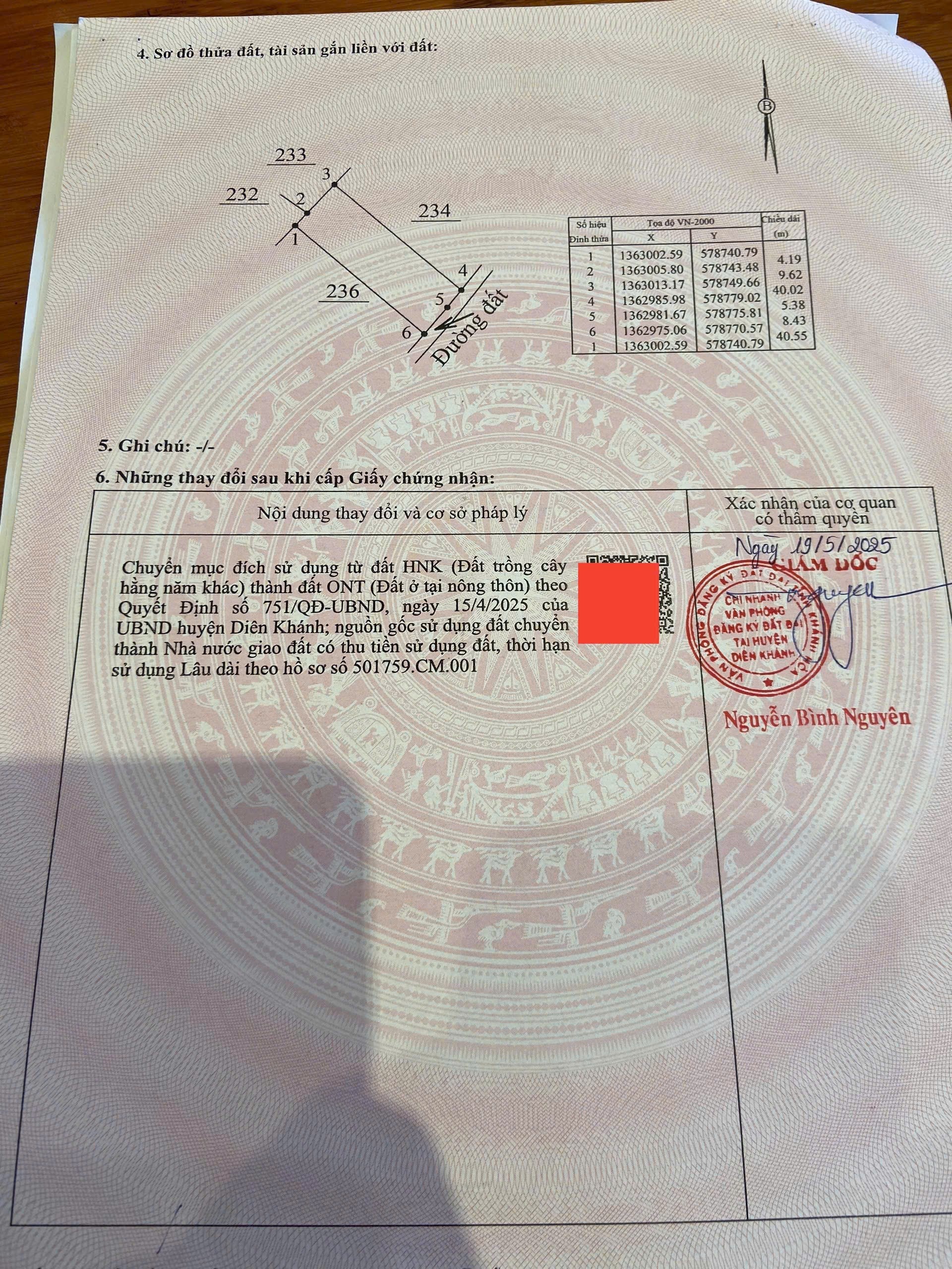 Bán đất Diên Xuân giá rẻ full thổ cư gần bên chợ Đất Sét 4