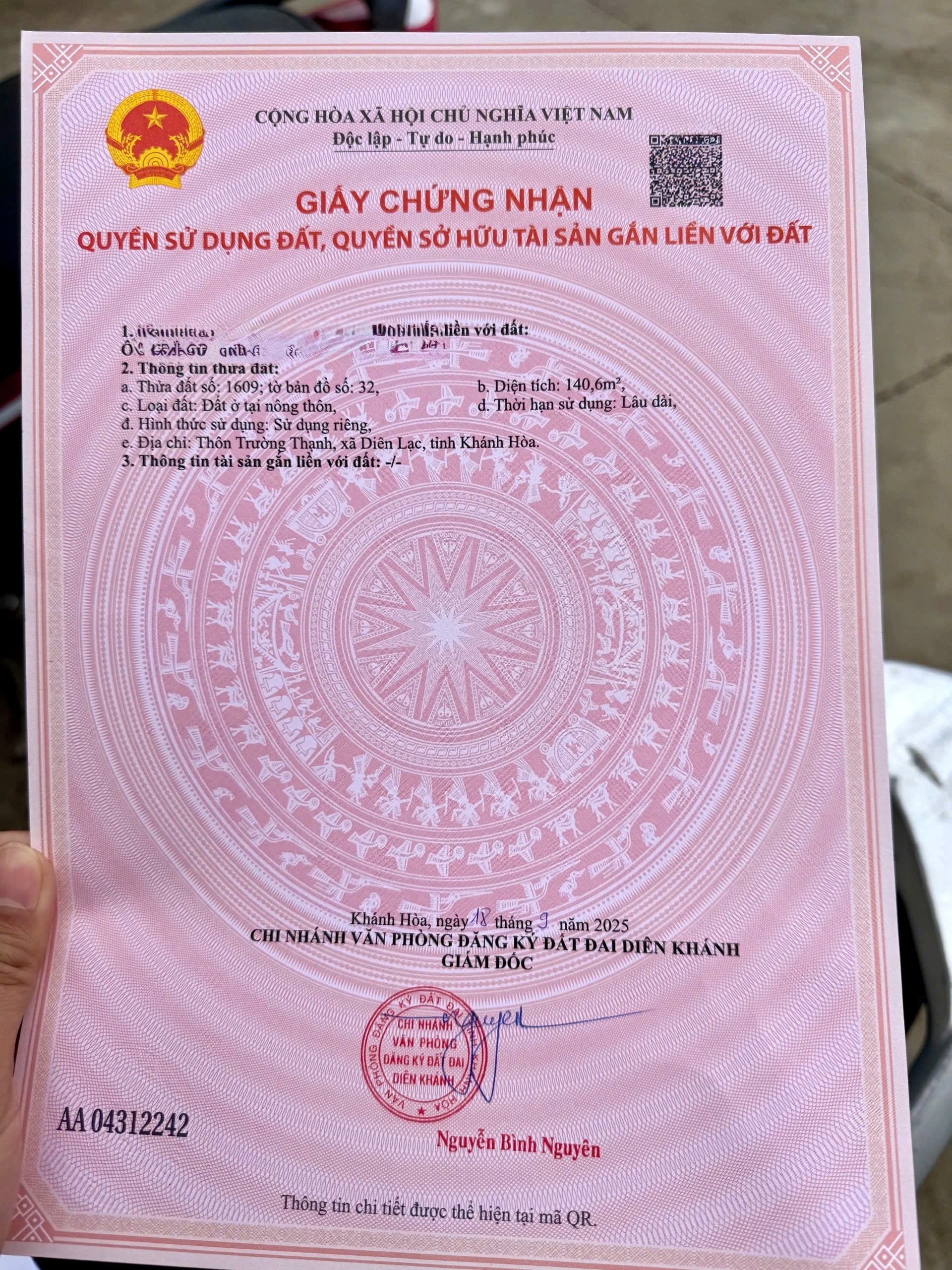 Bán đất Diên Thạnh full thổ cư mặt tiền đường nhựa Liên Xã QH 20m 8