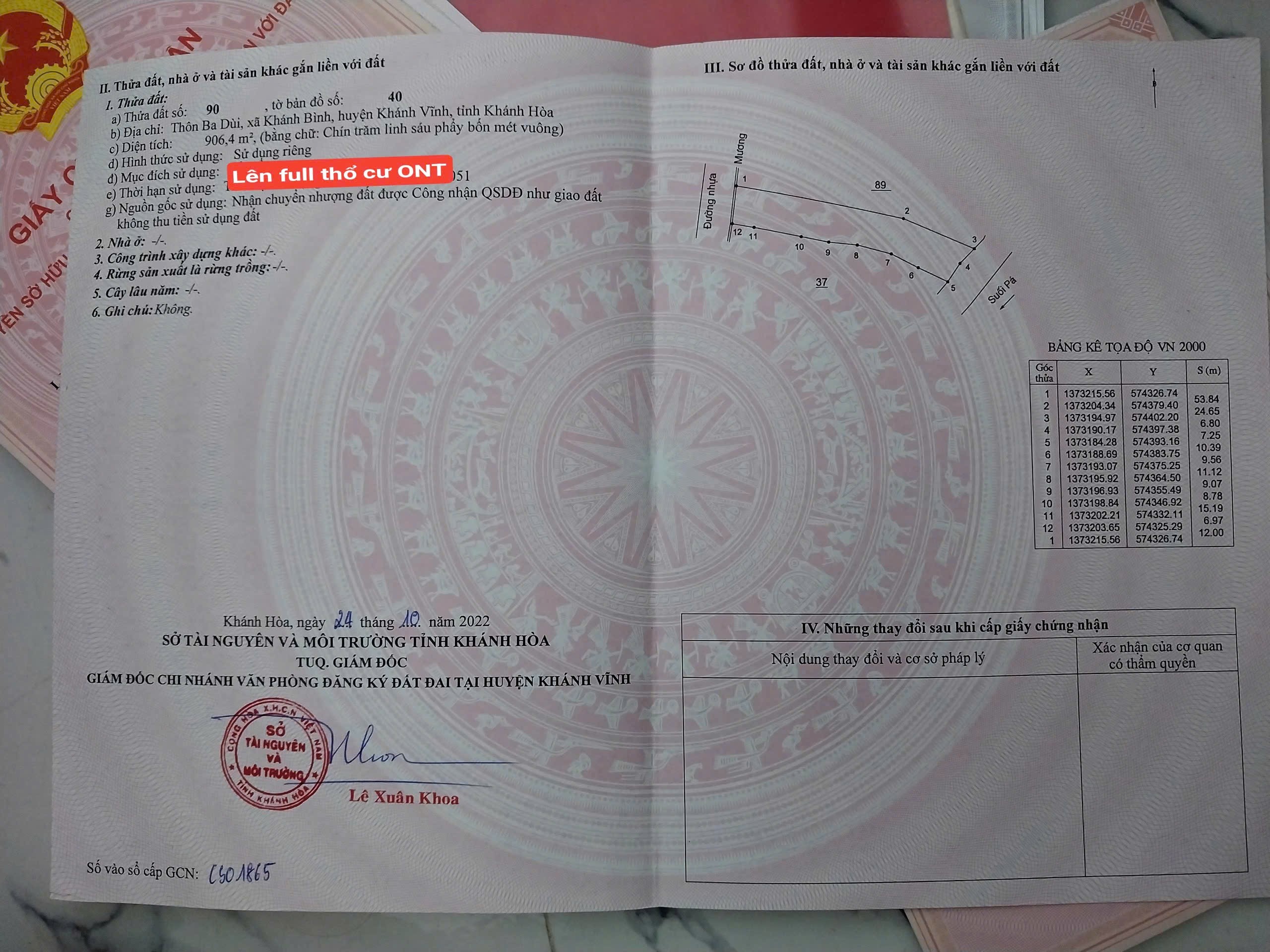 Bán đất Khánh Bình full thổ cư giá rẻ giáp suối Pá nước chảy quanh năm 6