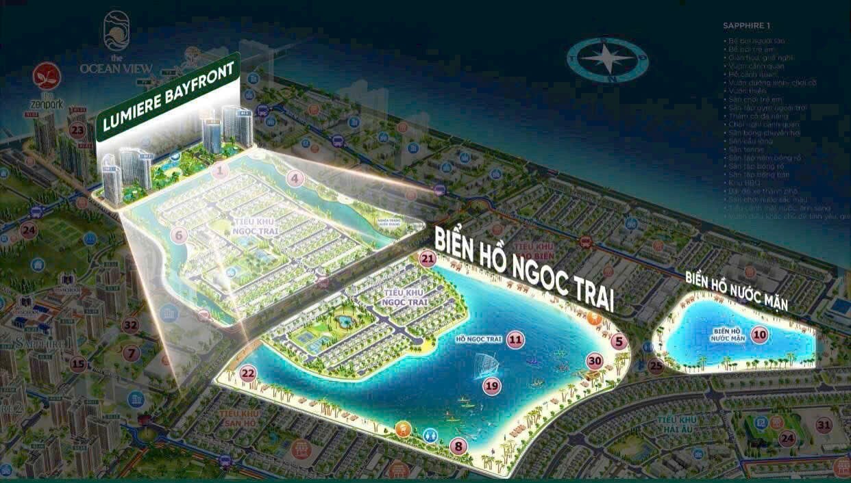 Căn hộ cao cấp nhất OCEAN PARK Lumiere Bayfront View Biển. Tòa cuối cùng của OCP.Giá tốt nhất(29/9) 2