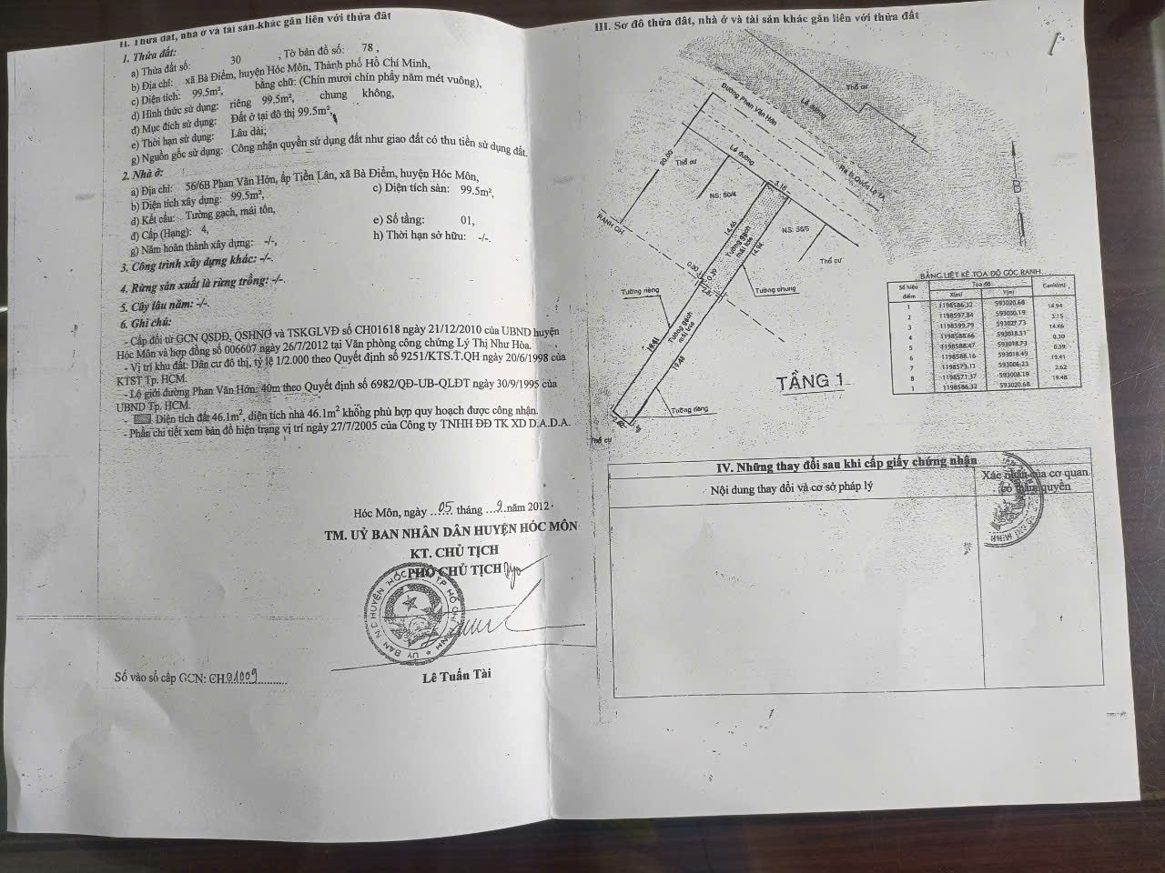 NHÀ MT PHAN VĂN HỚN – BÀ ĐIỂM, HÓC MÔN – NGAY QL1A CHỈ 16 TỶ. 5