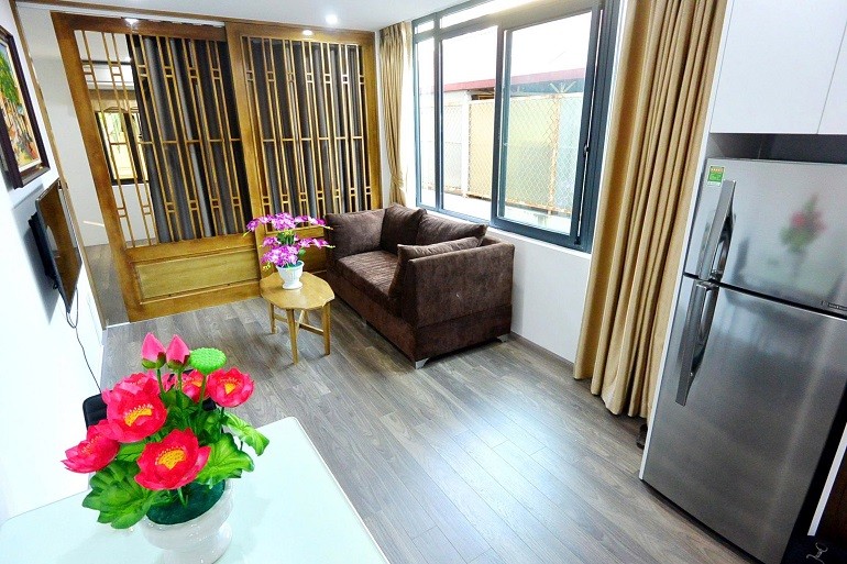 Cho thuê căn hộ 1PN rộng 45m2 tại Xuân Diệu, Tây Hồ, đủ đồ 4