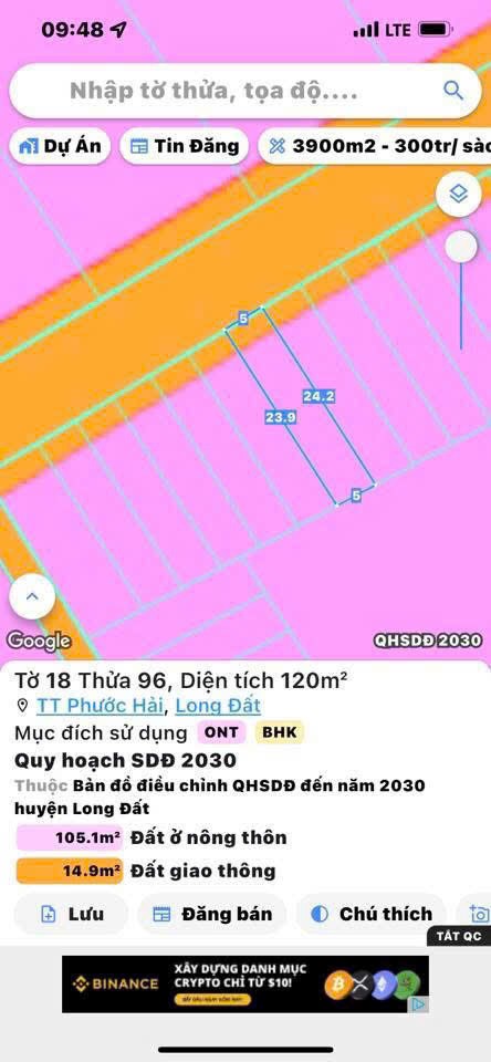 Cần bán Đất đường 44B, Thị trấn Phước Hải, Diện tích 120m², Giá Thương lượng 4