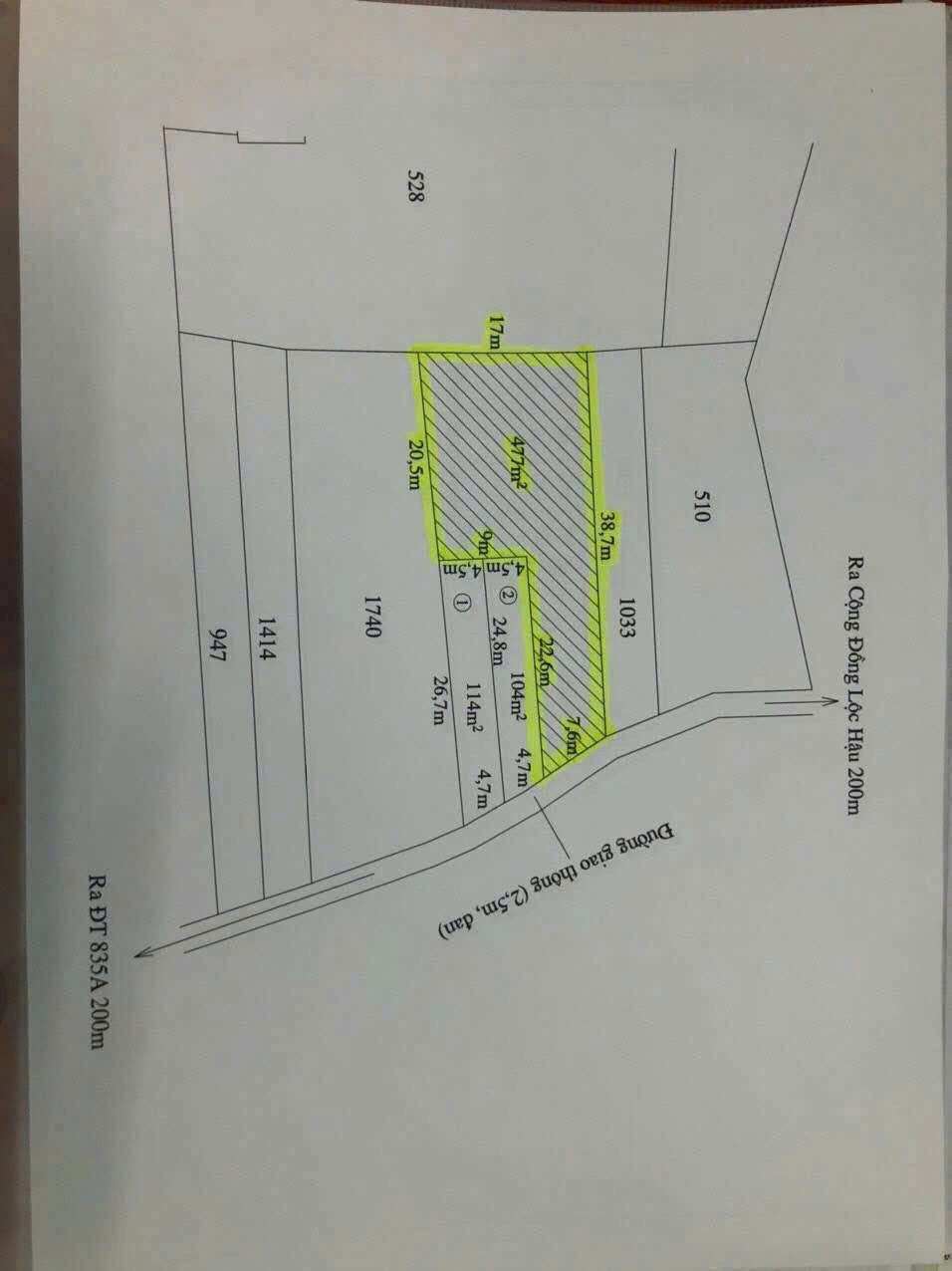 447m2 thổ cư xã Mỹ Lộc, Cần Giuộc , Long An giá 1,95 tỷ 3