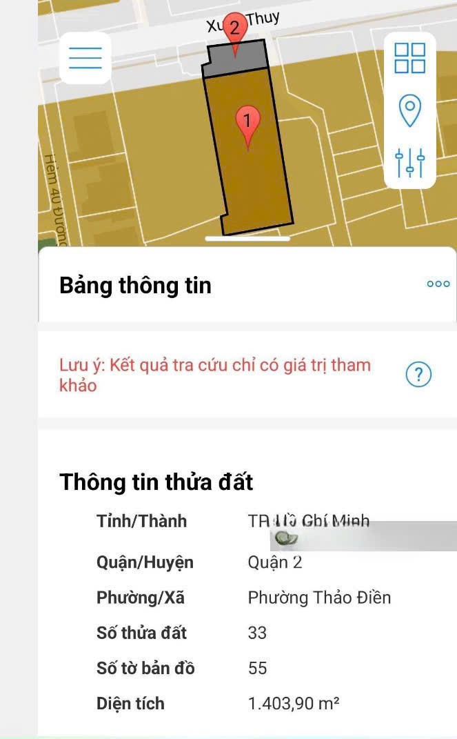Cần bán Đất Phường Thảo Điền, Quận 2, Diện tích 1403m², Giá 406 Tỷ 3