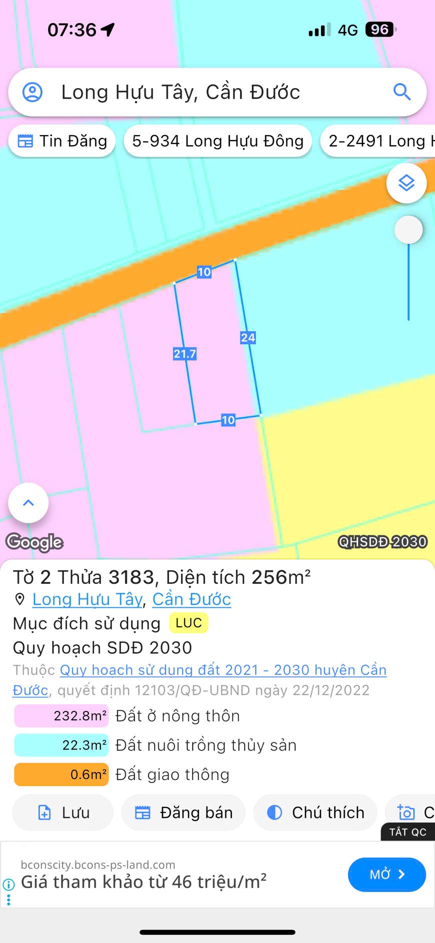 Mua đất tặng nhà 256m2 mt nhựa 8m xã Long Hựu giá rẻ 1 tỏi 4