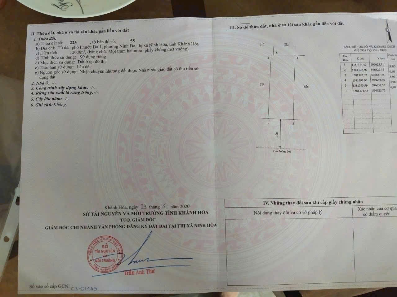 Cần bán Đất Phường Ninh Đa, Ninh Hòa, Diện tích 120m², Giá 1,2 Tỷ 2
