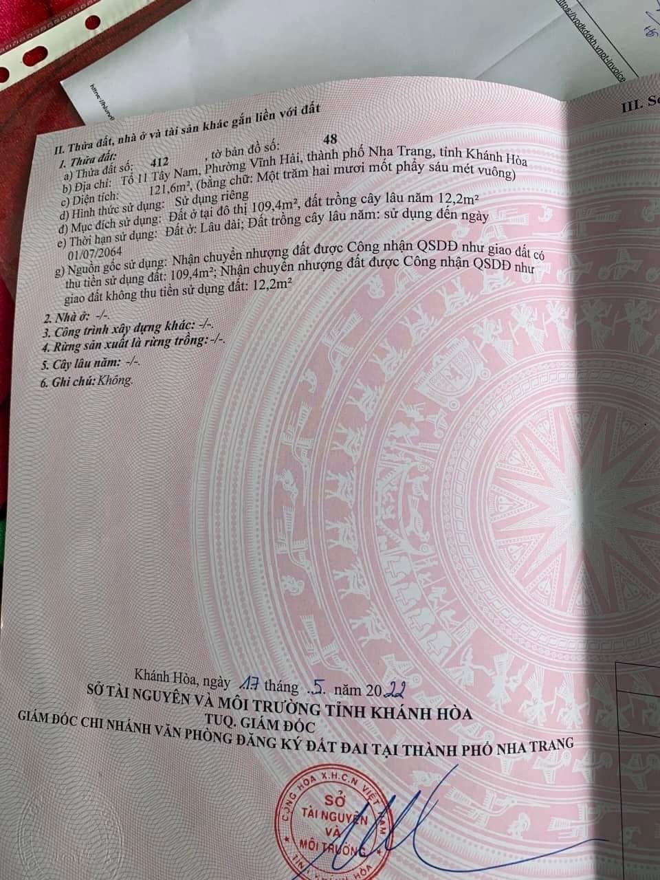 Cần bán Nhà ở, nhà cấp 4, nhà hẻm đường Dương Vân Nga, Phường Vĩnh Hải, Diện tích 121m², Giá 2.2 Tỷ 2