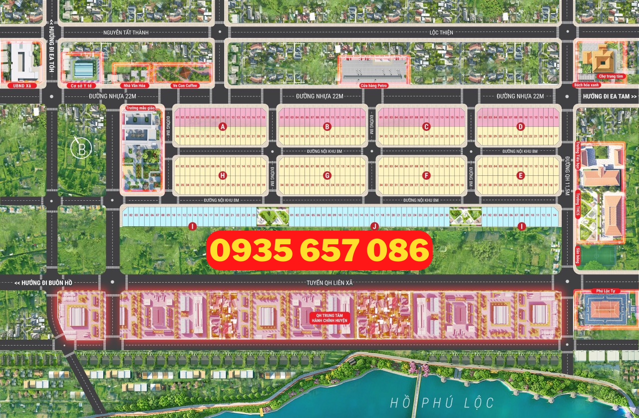 Bán 10 lô LK đất nền sổ đỏ, tại trung tâm mới Krong Năng 4
