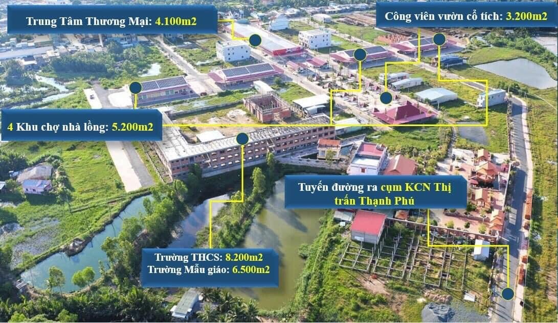 Thạnh Phú Center - Đất Nền Mặt Tiền Phố Chợ Đầu Tư Sinh Lời Bậc Nhất Tại Thạnh Phú-Bến Tre