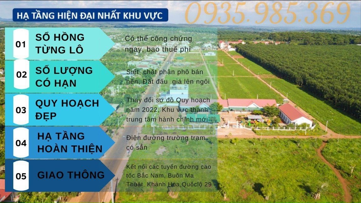 Cần bán nhanh 132m2 đất thổ cư - Ngày trường học, bách hóa xanh, chợ Phú Lộc - Krong Năng