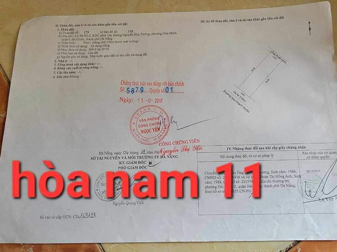 Bán đất đường Hoà Nam 11, Gần bến xe trung tâm TP 3