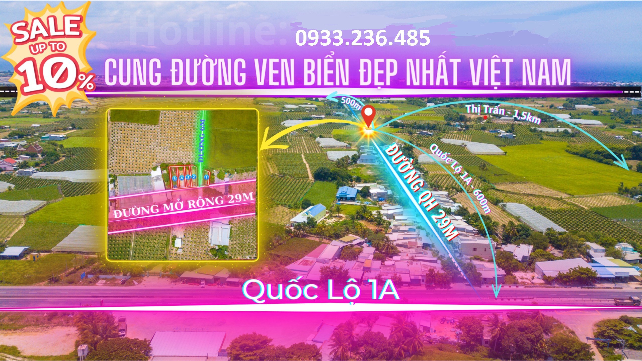 Nguyên lốc 5 lô đất biển Phước Thể - Tuy Phong - Bình Thuận giá chỉ từ 799 triệu/nền.
