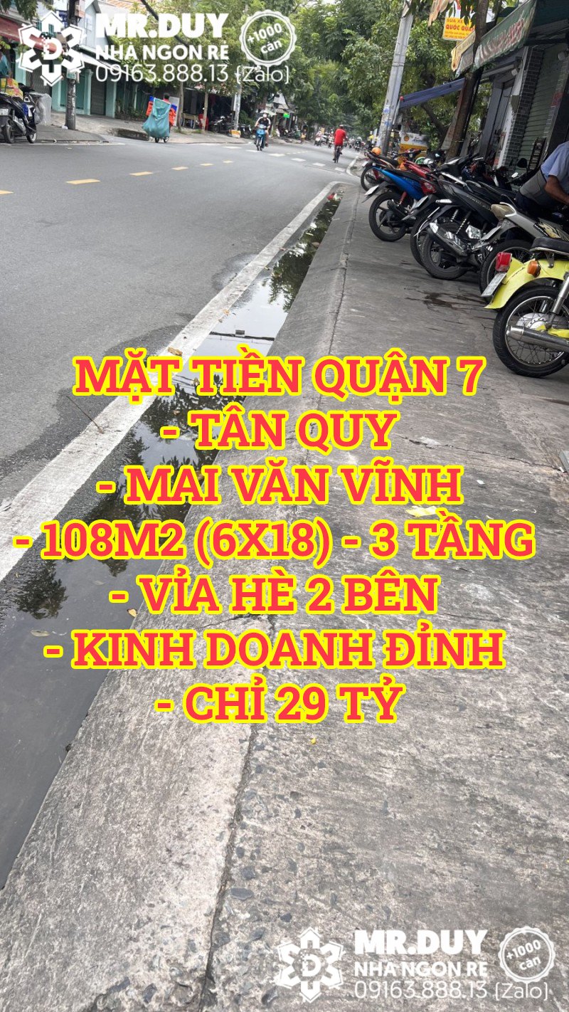 Bán nhà mặt tiền Quận 7 Tân Quy Mai Văn Vĩnh 108m2(6x18) 3 tầng kinh doanh đỉnh 3