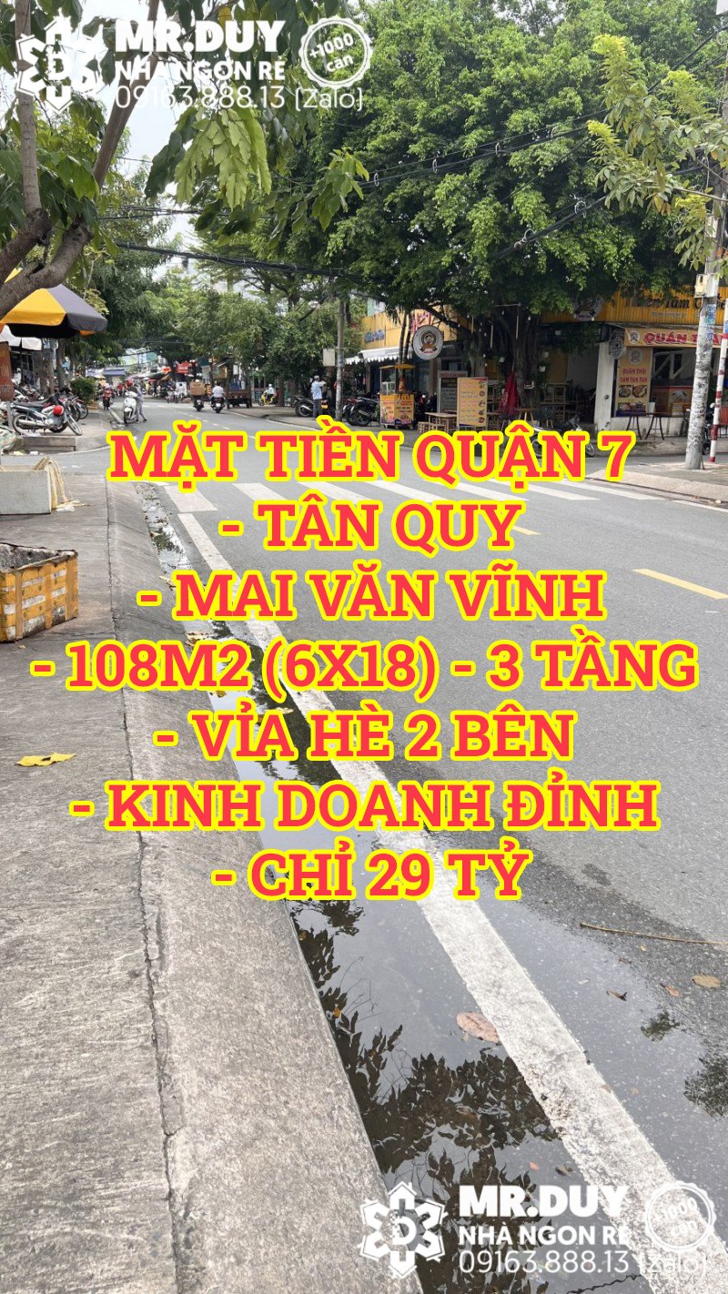 Bán nhà mặt tiền Quận 7 Tân Quy Mai Văn Vĩnh 108m2(6x18) 3 tầng kinh doanh đỉnh 2