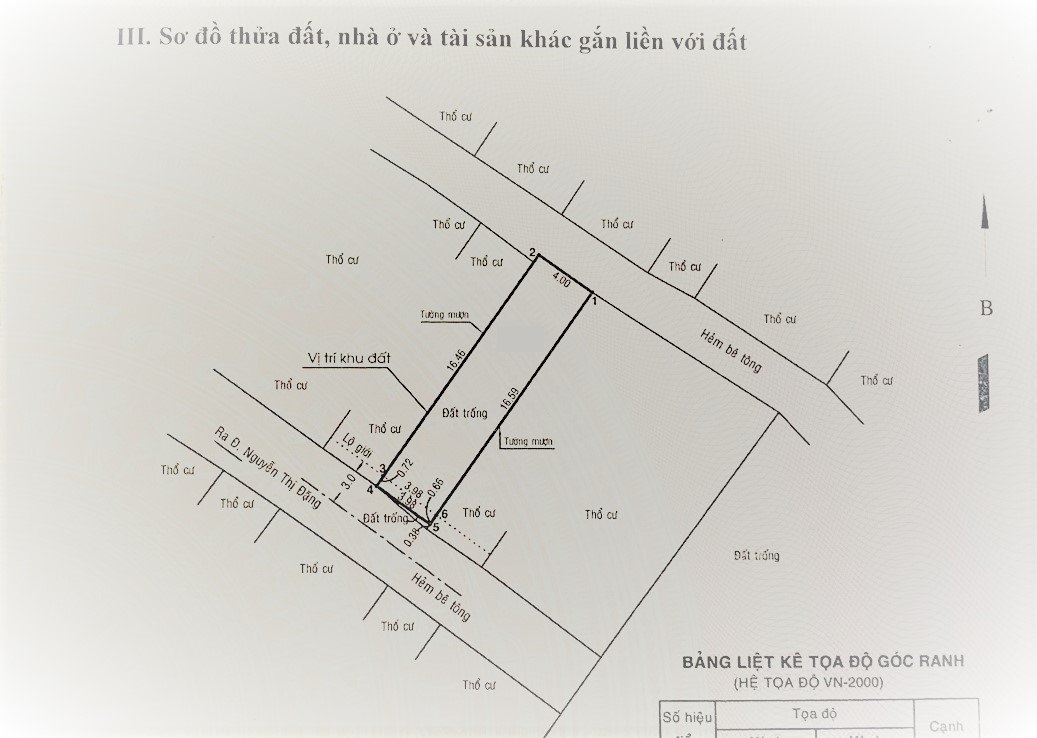 Cần bán Đất đường Nguyễn Thị Đặng, Phường Hiệp Thành, Diện tích 69m², Giá 4450 Triệu 5