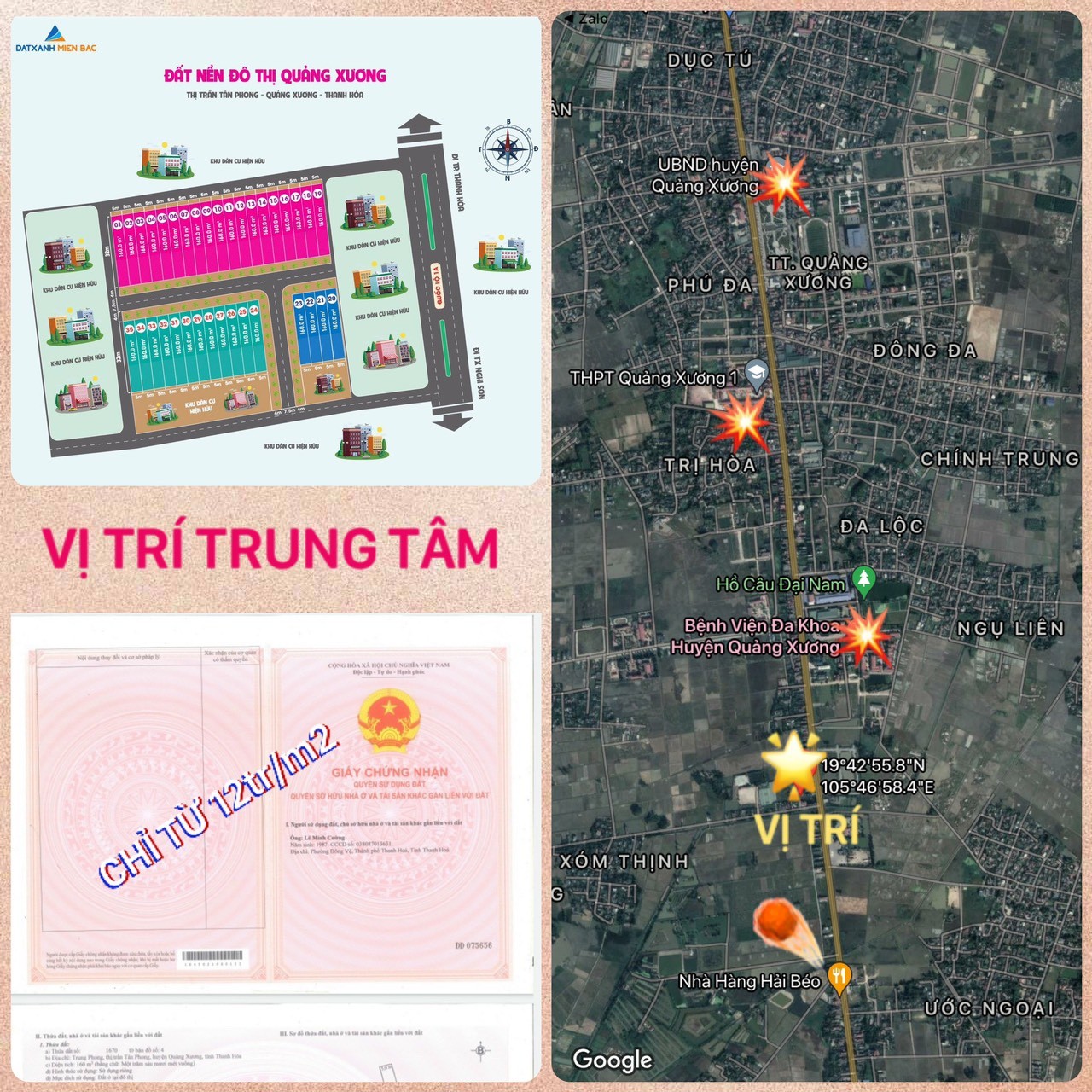 Cần Tiền Xây Nhà Bán GẤP Lô Đất Thị trấn Tân Phong - Quảng Xương - Thanh Hóa mà giá chỉ 7.xxTr/m2 3