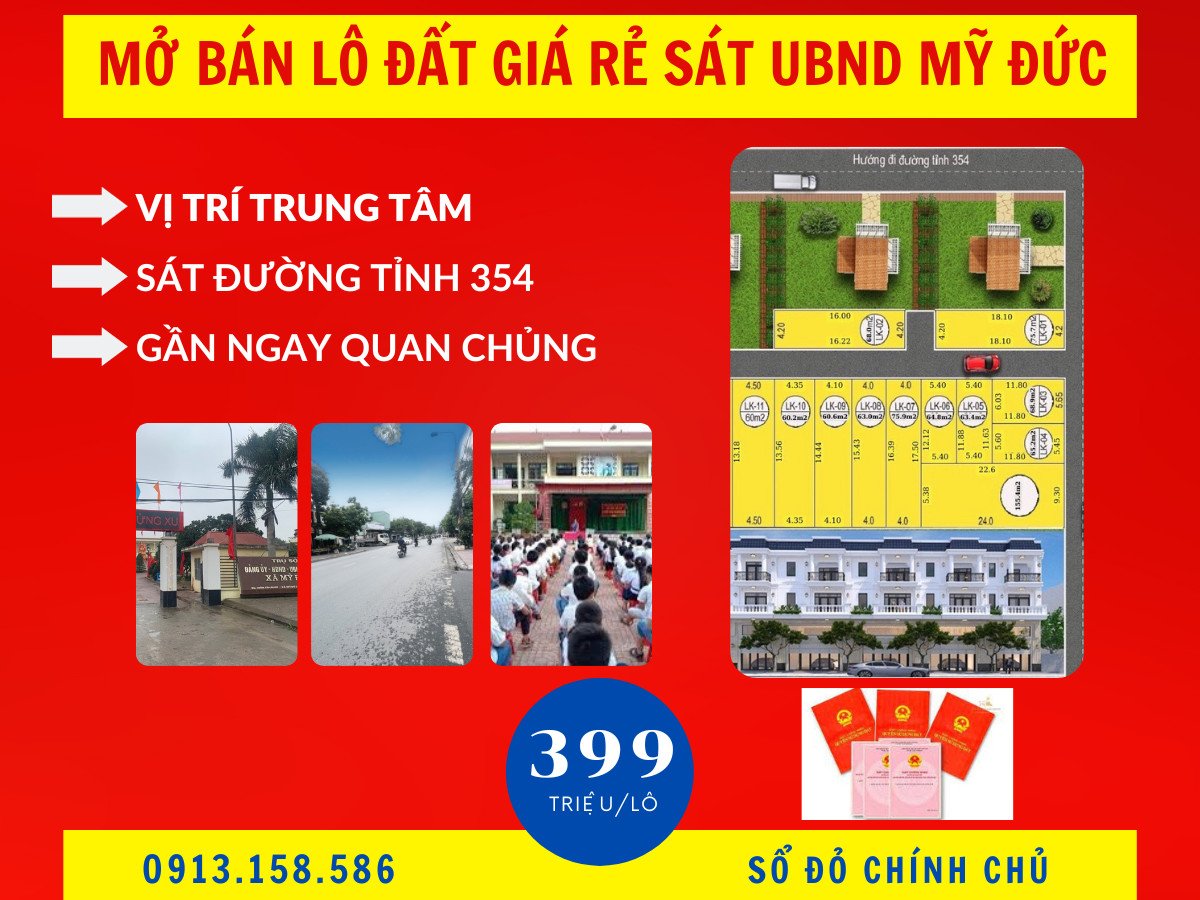 Chính chủ mở bán lô đất nằm ngay ngã ba Quán Chủng Mỹ Đức, An Lão, Hải Phòng, giá chỉ 399tr/lô bao gồm chi phí ra sổ.