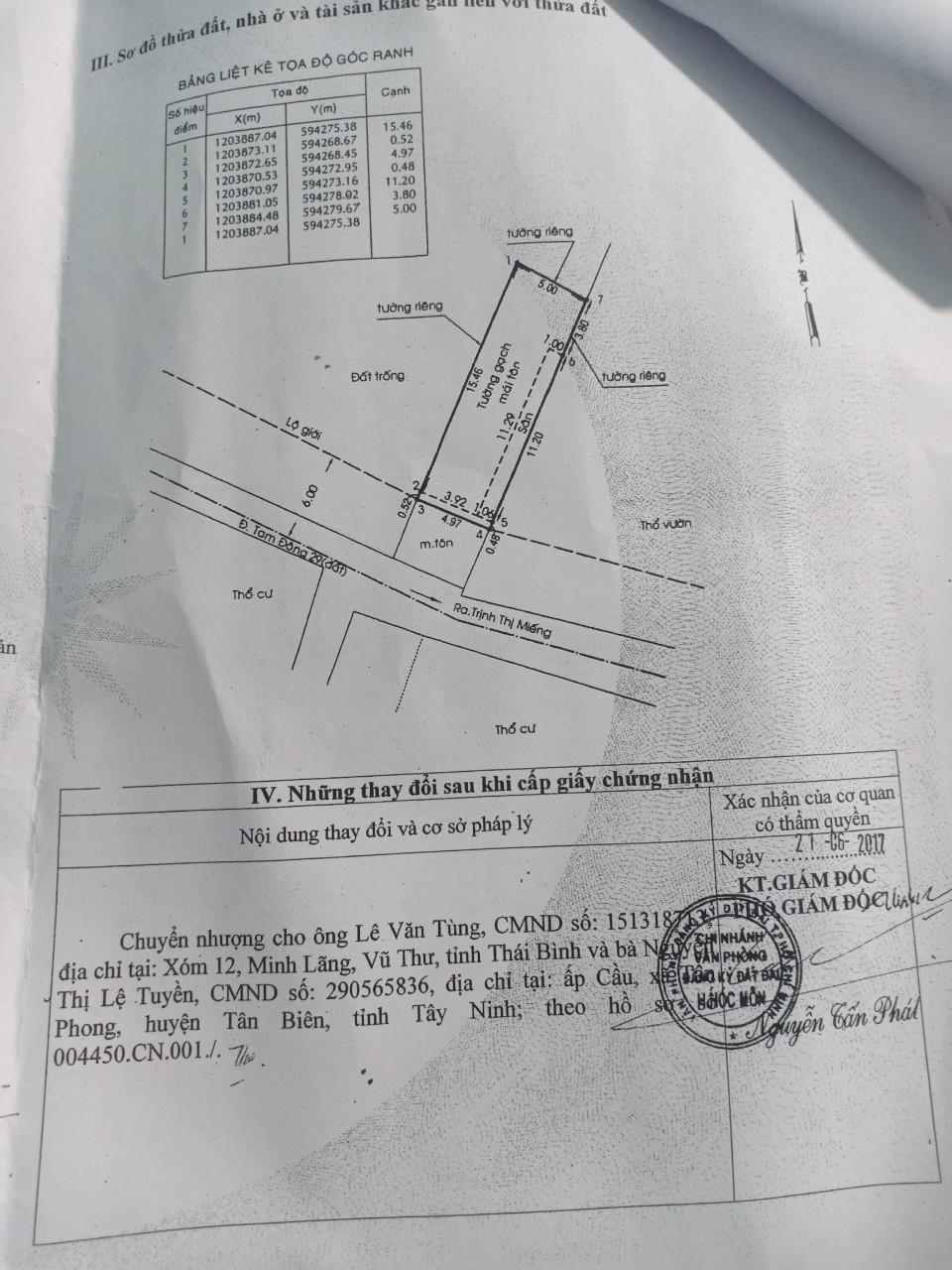 NHÀ CHÍNH CHỦ- GIÁ TỐT- Bán Nhà Tại Xã Thới Tam Thôn - Huyện Hóc Môn - HCM 2