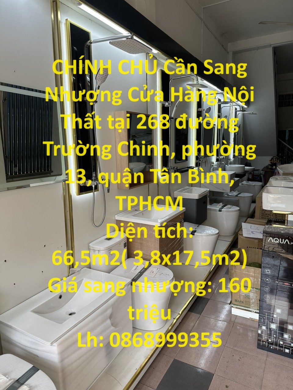 CHÍNH CHỦ Cần Sang Nhượng Cửa Hàng Nội Thất tại quận Tân Bình 1