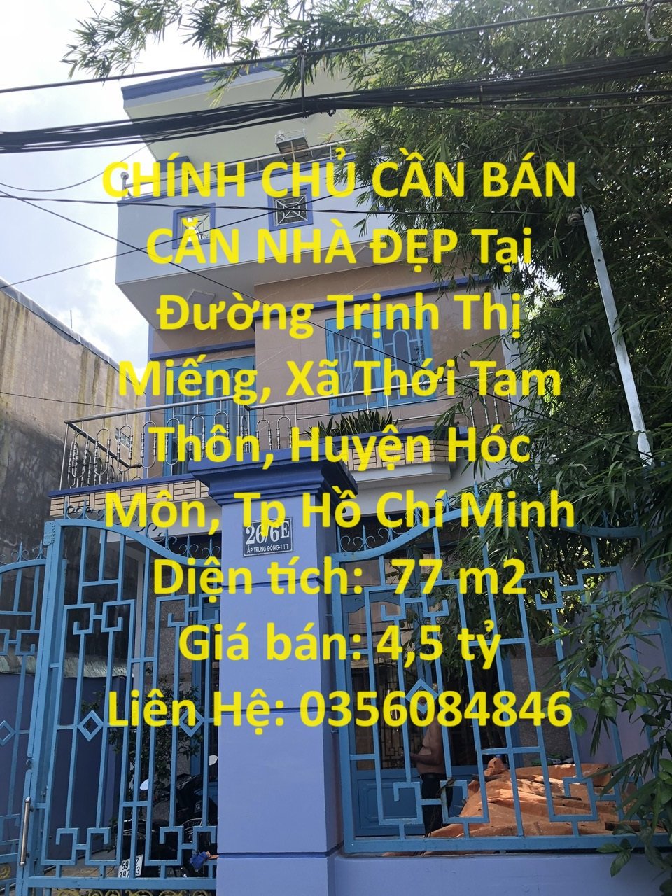 CHÍNH CHỦ CẦN BÁN CĂN NHÀ ĐẸP Tại Huyện Hóc Môn - HCM - Giá Đầu Tư
