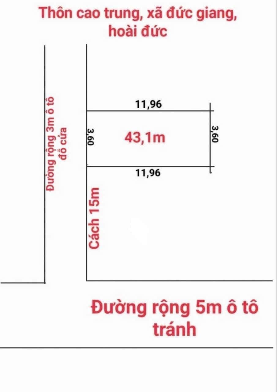 43m đg thông ô tô đỗ cửa, cách trục ô tô tránh 1 nhà Cao Trung, Đức Giang 1