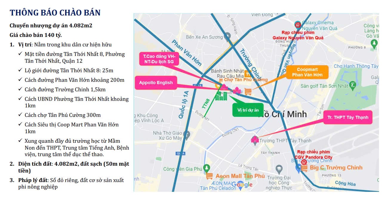 Cần bán Đất Phường Tân Thới Nhất, Quận 12, Diện tích 4082m², Giá 140 Tỷ 3