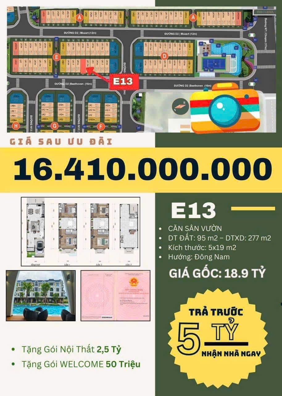 Cần bán Nhà mặt tiền dự án The Classia Khang Điền, Diện tích 95m², Giá 16.4 Tỷ 3