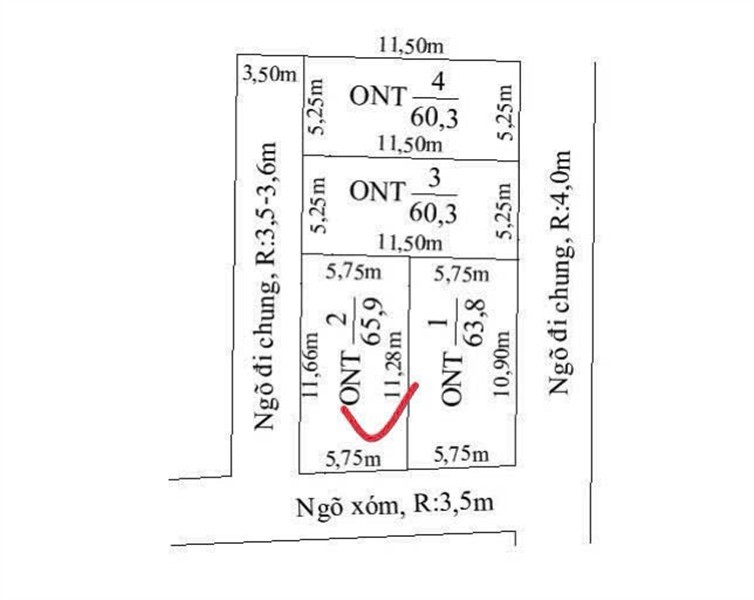 LÔ GÓC GIÁ TỐT GẦN KCN NGŨ PHÚC – CHỈ HƠN 1 TỶ  ZALO 0567 222 555 4