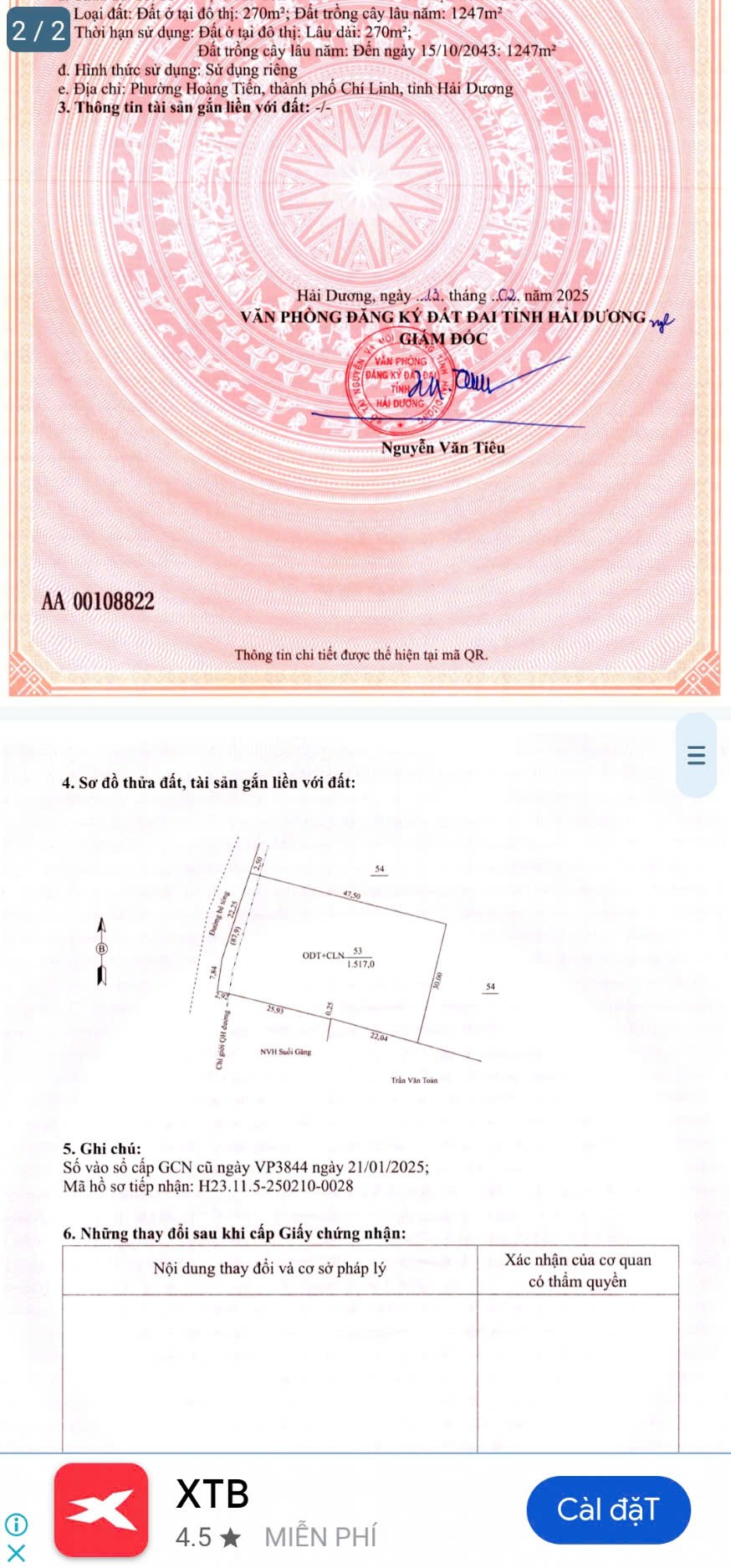 Cần bán Đất Xã Hoàng Tiến, Chí Linh, Diện tích 1517m², Giá 24 Tỷ