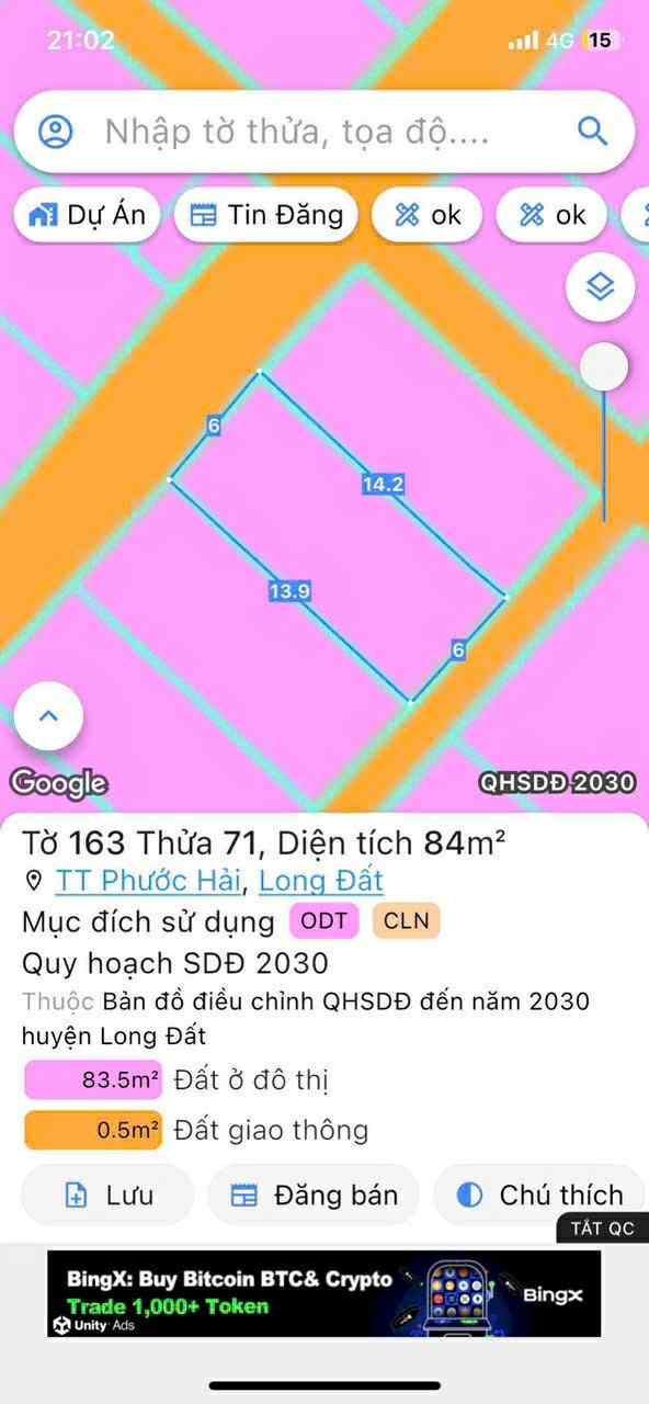Cần bán Đất đường Tỉnh lộ 44, Thị trấn Phước Hải, Diện tích 84m², Giá 1.4 Tỷ