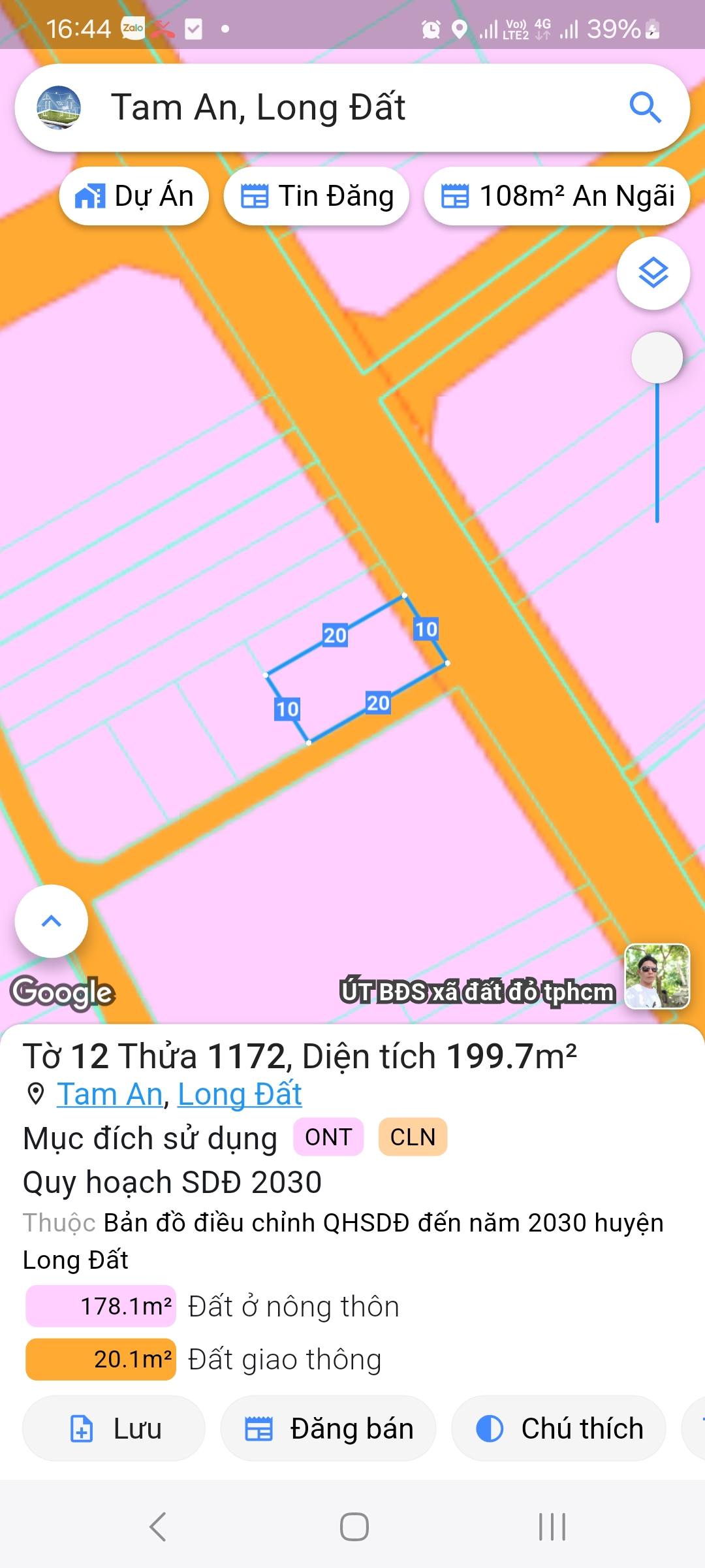 BÁN LÔ ĐẤT GÓC 2 MẶT TIỀN ĐƯỜNG NHỰA – XÃ TAM AN, HUYỆN LONG ĐIỀN (XÃ LONG ĐIỀN, TP. HCM) 3