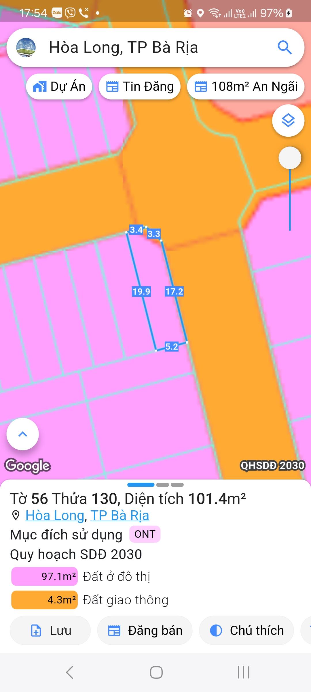 BÁN LÔ GÓC 2 MẶT TIỀN – KHU DÂN CƯ LAN ANH 1, HÒA LONG, TP. BÀ RỊA 5