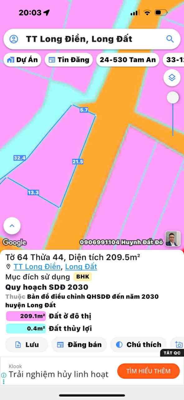 Cần bán Nhà ở, nhà cấp 4, nhà hẻm đường Dương Bạch Mai, Xã Long Điền, Diện tích 200m², Giá 1.7 Tỷ 2