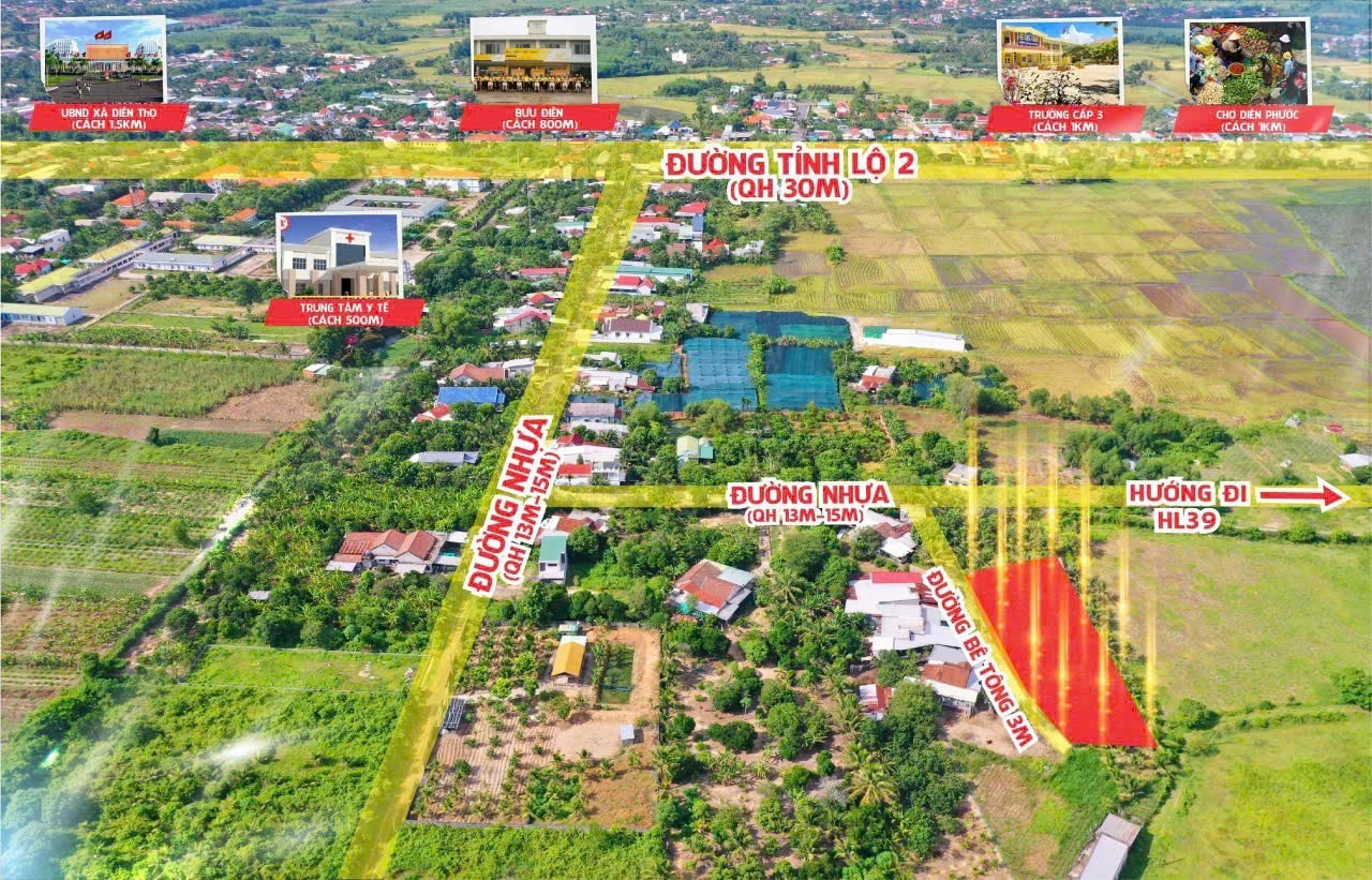Bán đất Diên Phước full thổ cư giá rẻ hẻm đường Gò Mây - thôn Phò Thiện ngay trung tâm xã 7