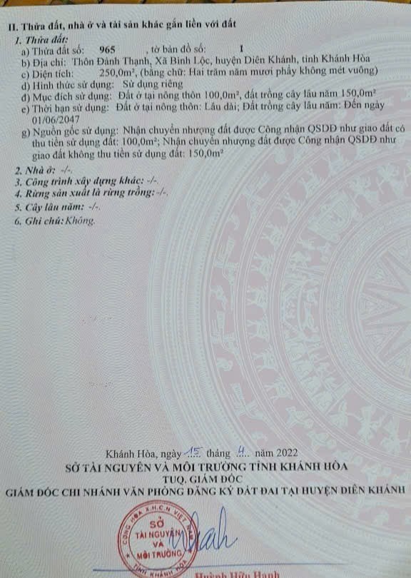 Bán đất Bình Lộc mặt tiền đường nhựa liên thôn - sau QH thành 2 mặt tiền đường liên vùng 10
