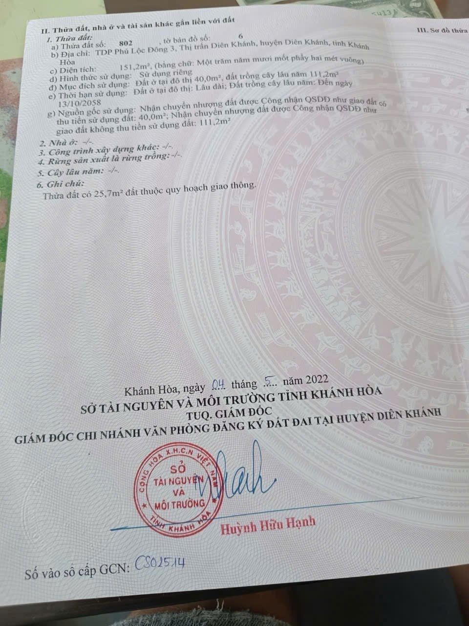 Bán đất thị trấn Diên Khánh đường thông sát bên Đồng Khởi 8