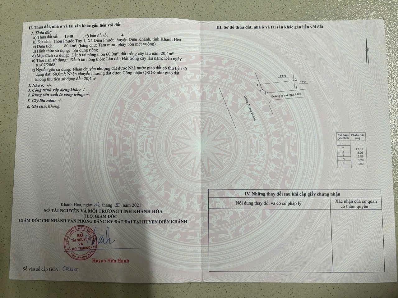 Bán đất Diên Phước mặt tiền đường Thành Hồ - lô góc đẹp gần cây xăng Chắn Giã 6