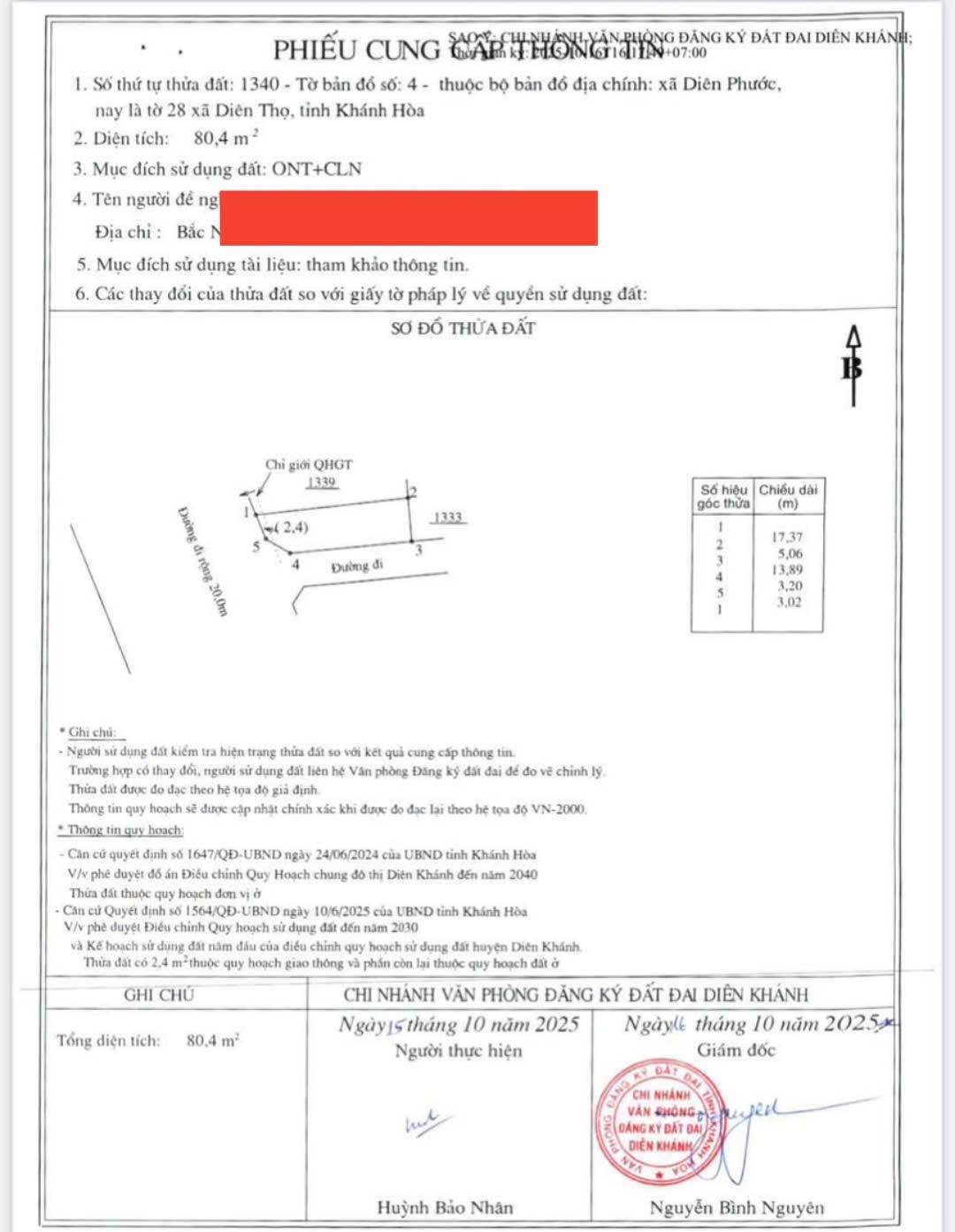 Bán đất Diên Phước mặt tiền đường Thành Hồ - lô góc đẹp gần cây xăng Chắn Giã 7