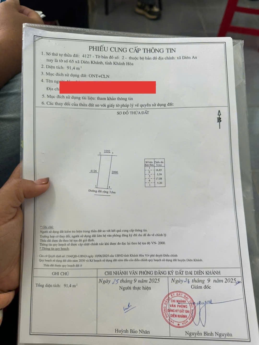 Bán đất Diên An thôn Phú Ân Nam 2 sát bên 23/10 - hẻm đường số 20 9