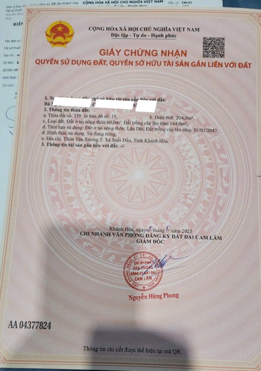 Bán Suối Cát thôn Tân Xương đối diện khu tái định cư - gần chợ kết nối Hương Lộ 39 và QL1A 8